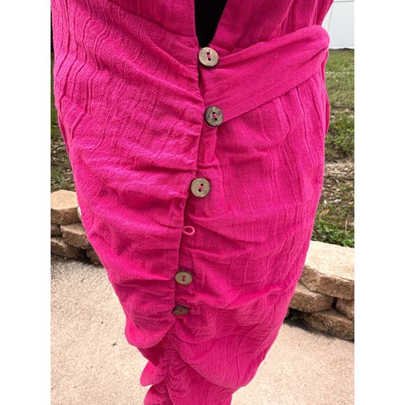 NWT Free People One Shoulder Button Up Mini Dress - Size Large - 100% Cotton** - Picture 4 of 13